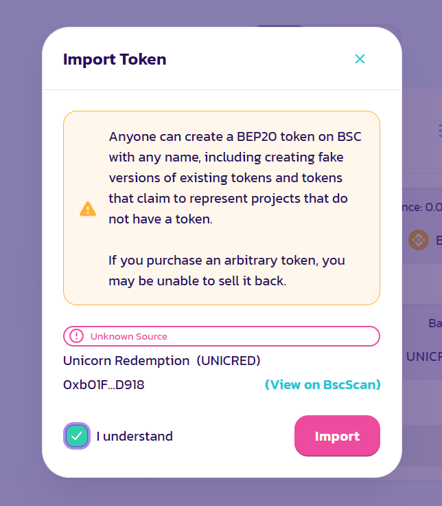 Unicorn Rewards Redemption (UNICRED) Token