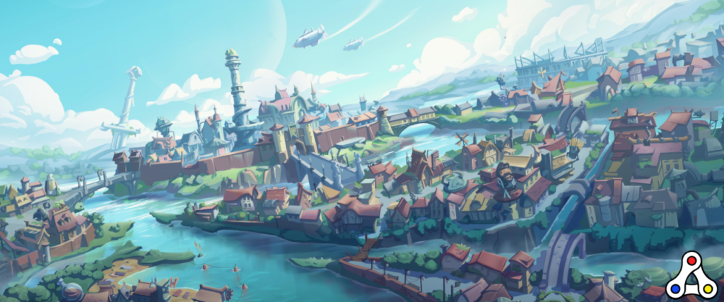 Ilustraciones de espada de ascuas del horizonte de la ciudad
