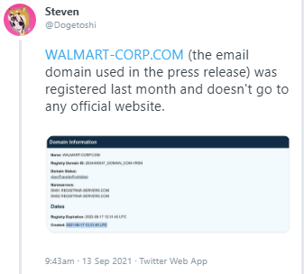 Wal-Mart confirms that someone spoofed the newswire