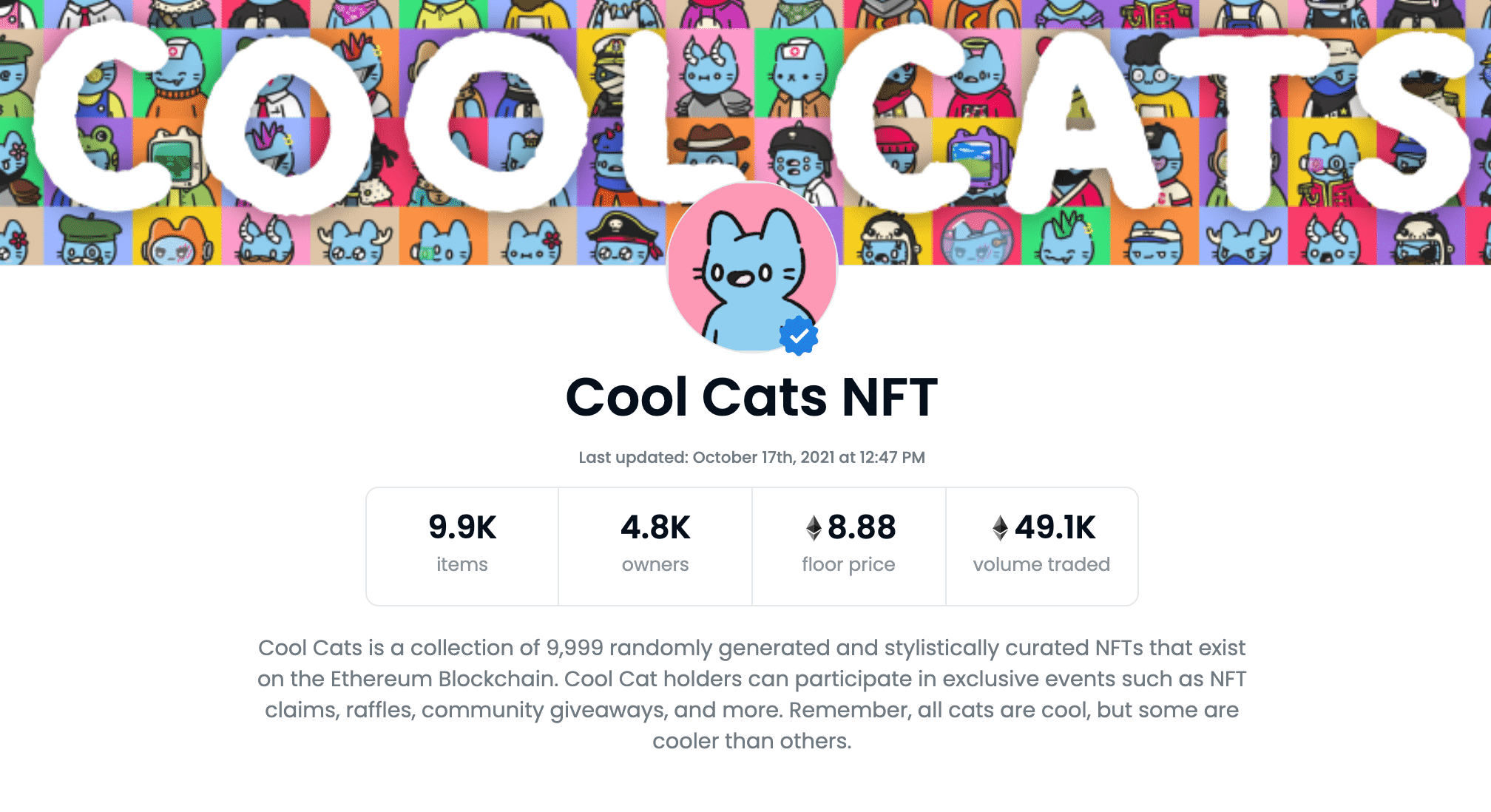 Cool Cats NFT en Opensea