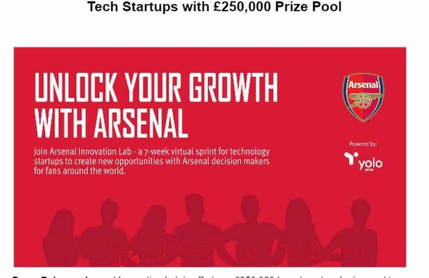 El Laboratorio de Innovación del Arsenal impulsado por Yolo lanza la búsqueda de un premio de £ 250,000