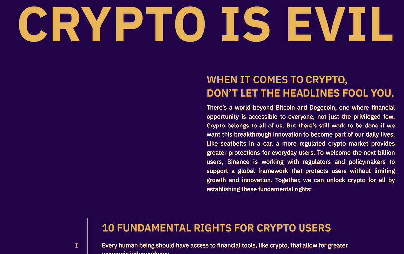 Binance publica la Carta de derechos para los usuarios de criptomonedas