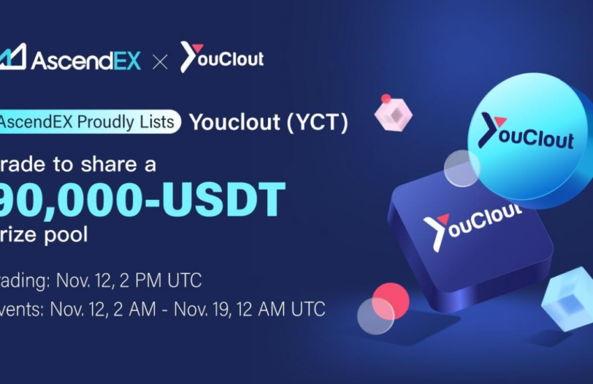 AscendEX enumera el token YouClout (YCT) en el par comercial YCT / USDT