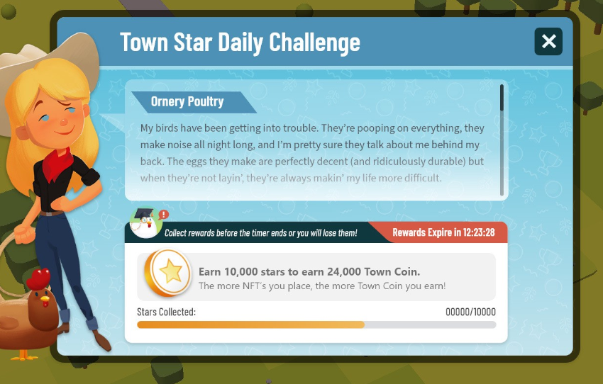 townstar towncoin daily challenge town token