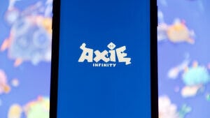 El logotipo de Axie Infinity en un teléfono inteligente.