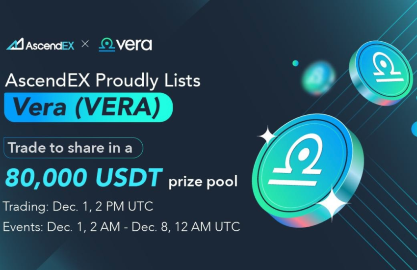 AscendEX enumera el token VERA bajo el par comercial VERA / USDT