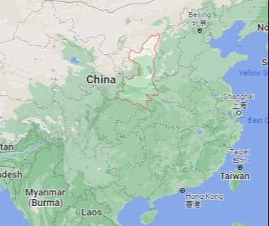 mapa de china de shaanxi xian