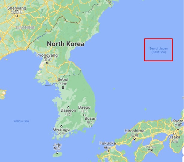 Corea del norte mar este de japón