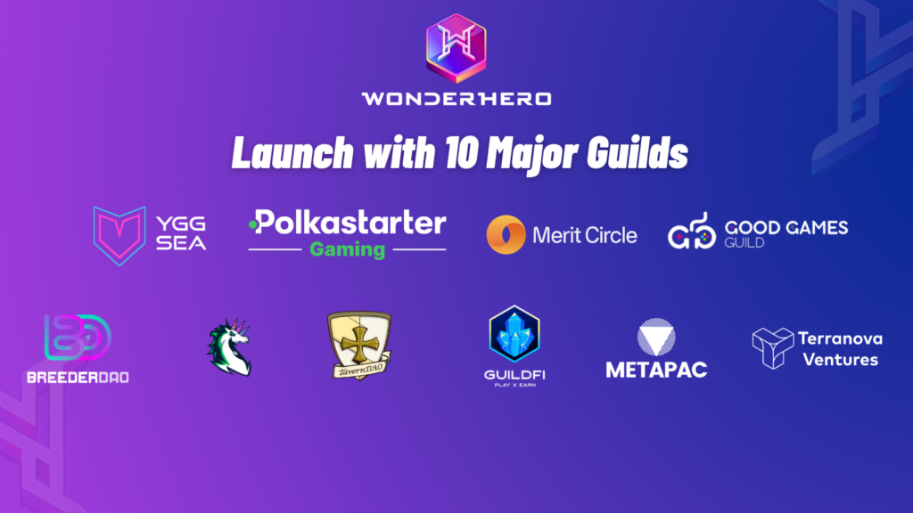 El juego P2E basado en NFT de WonderHero se conecta en línea con 10 gremios importantes el primer día