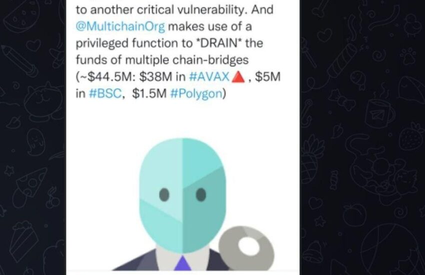 Multichain informa al público sobre las vulnerabilidades de los tokens, los piratas informáticos pululan para robar $ 3 millones