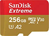 Tarjeta de memoria SanDisk Extreme microSDXC UHS-I de 256 GB con adaptador - Hasta 160 MB/s, C10, U3, V30, 4K, A2, Micro SD - SDSQXA1-256G-GN6MA