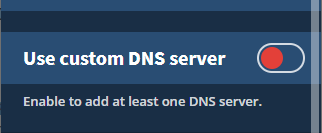 custom dns: mullvad VPN