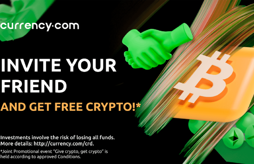 Dar criptomonedas en Cryptoexchange Currency.com por invitar a un amigo