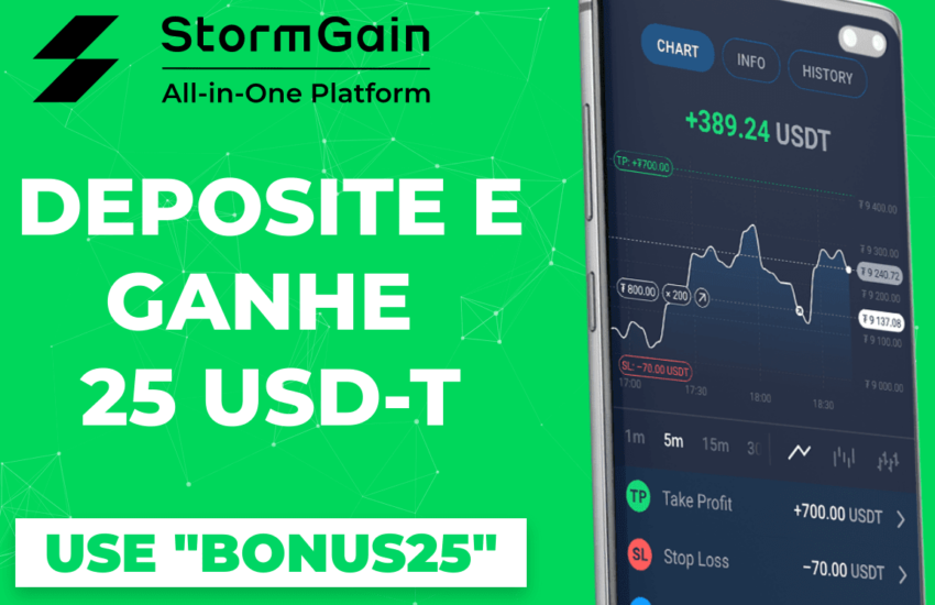 StormGain Airdrops $ 25 USDT a nuevos usuarios que depositen $ 100 USDT