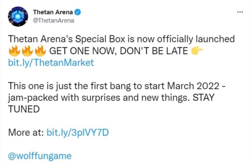 Thetan Arena lanzará una caja especial por tiempo limitado