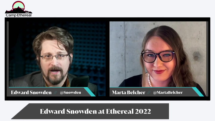 Edward Snowden habla sobre gobiernos y criptomonedas, CBDC y Ethereum versus Bitcoin en Camp Ethereal