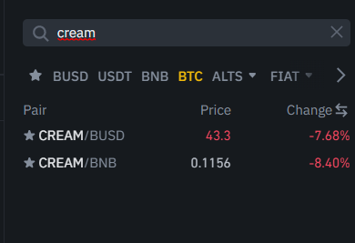 Cream Finance (CREAM) Token