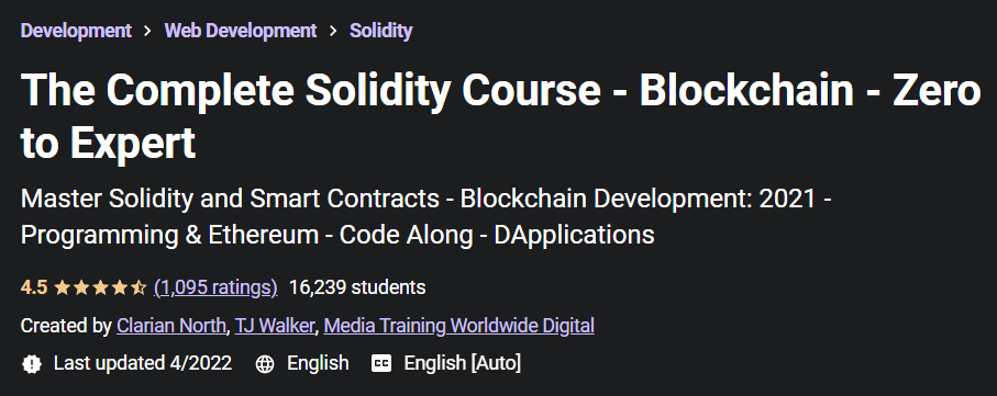 The Complete Solidity Course