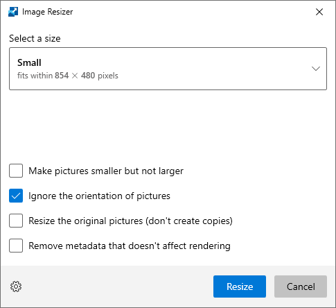utilidades de windows: cambio de tamaño de imagen de powertoys