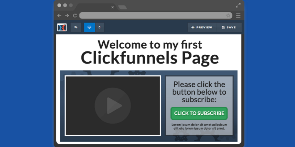 An example of a sales funnel of ClickFunnels tool