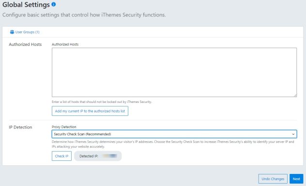 iThemes Security Pro: configuración global