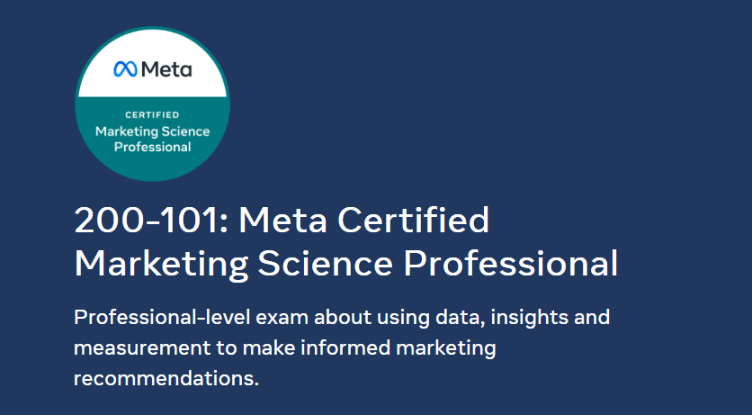 meta marketing science certificate