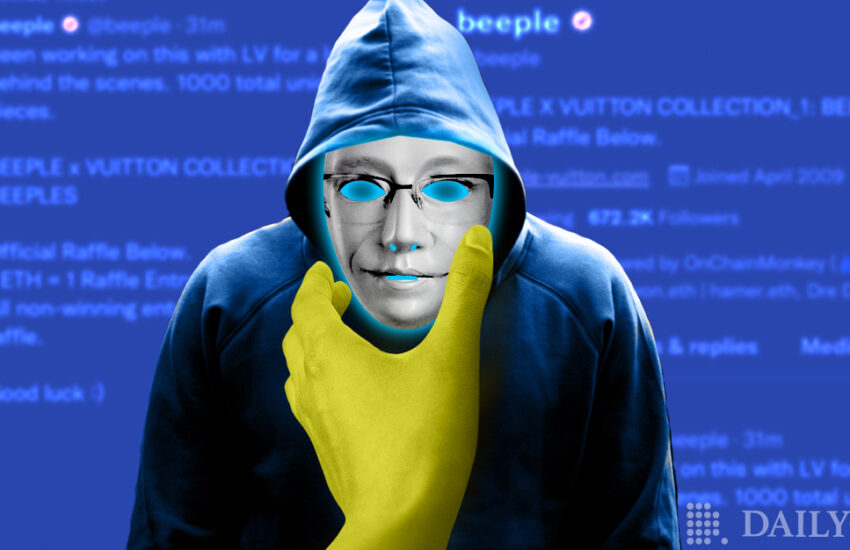Cuenta de Twitter de Beeple hackeada por $ 438,000 en estafa de phishing criptográfico y NFT - DailyCoin