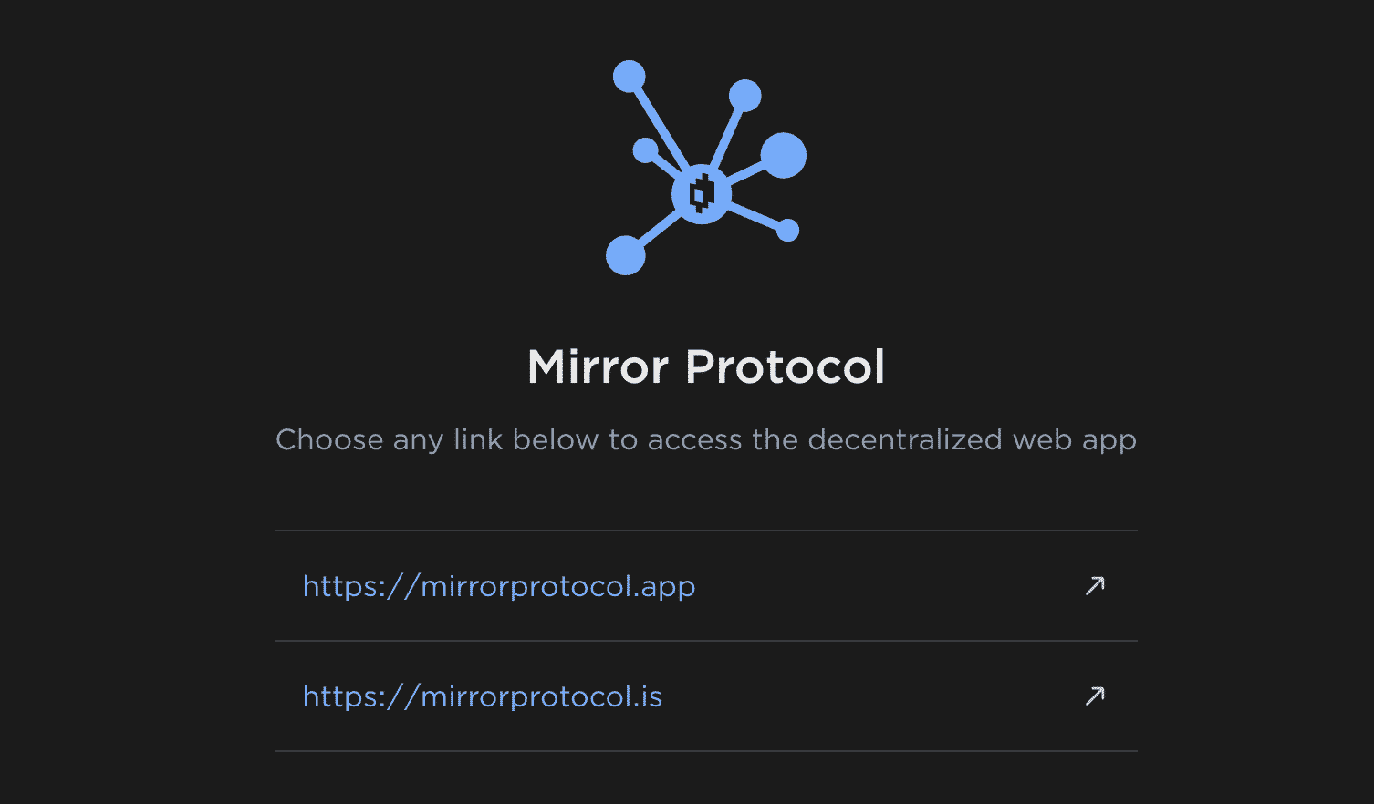 Página de destino del protocolo Mirror