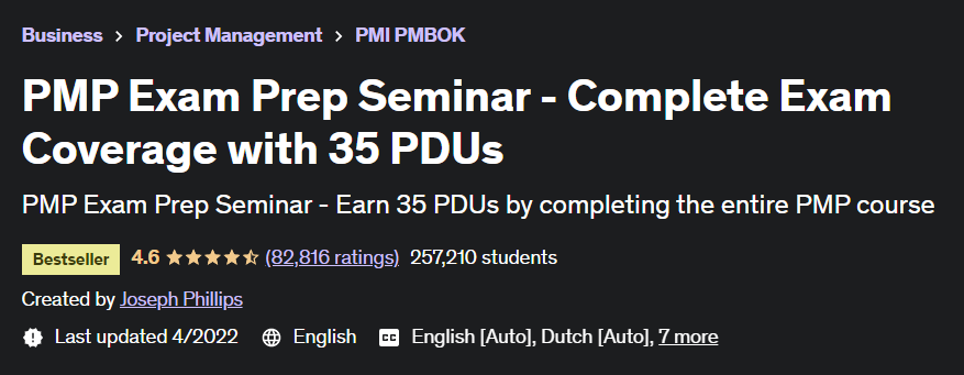 PMP Exam Prep Seminar