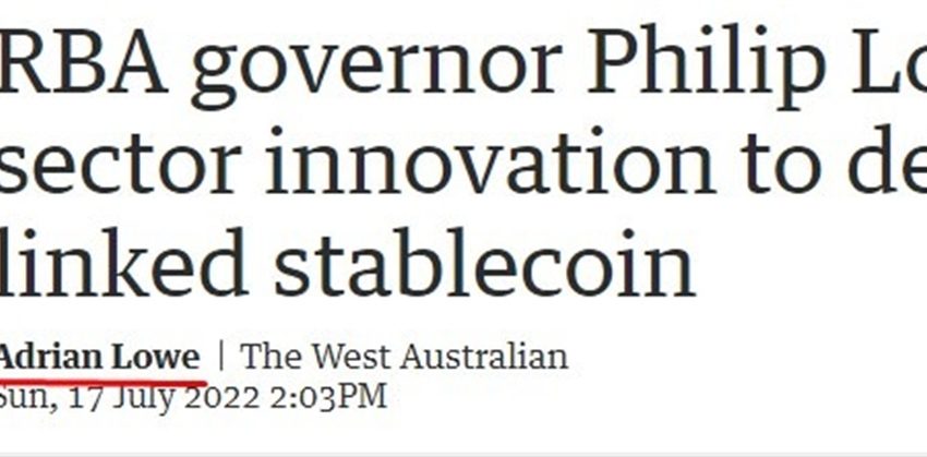 El gobernador del Banco de la Reserva de Australia, Lowe, habló el domingo sobre 