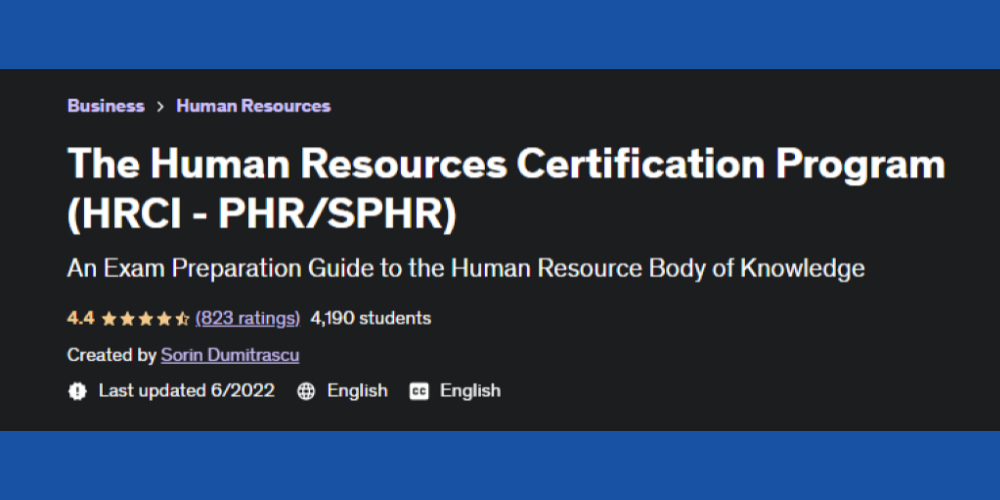 HRCI - PHR SPHR Certification Program Udemy