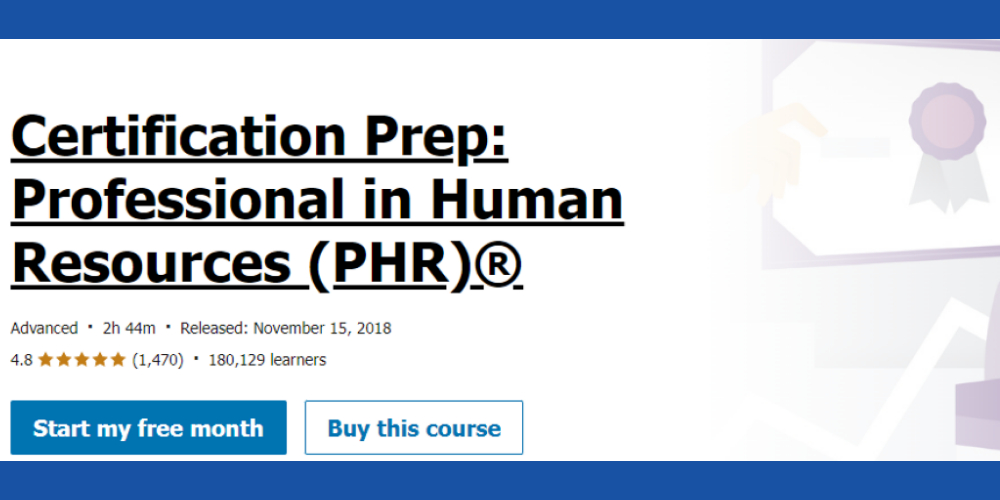 Certification Prep PHR LinkedIn Learning