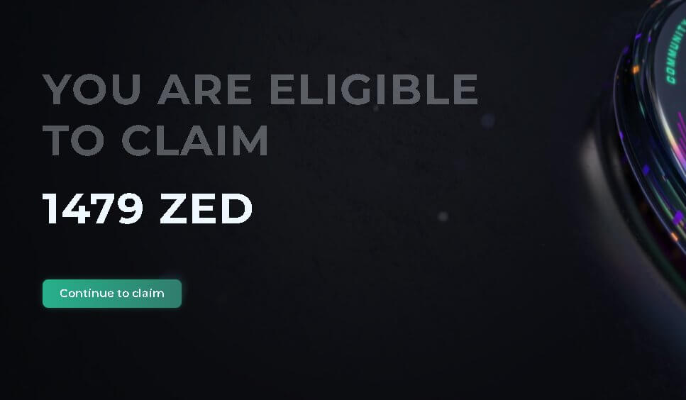 Detalles de elegibilidad del token ZED