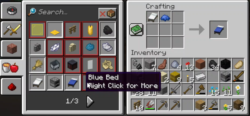 como hacer una cama azul en minecraft