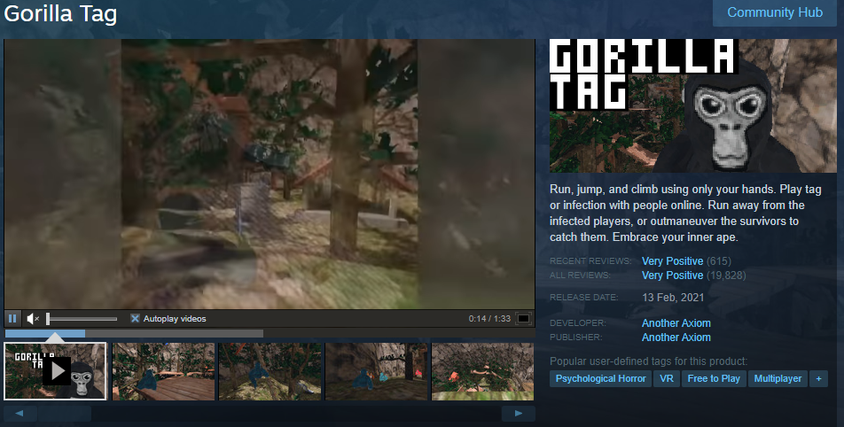 Gorilla Tag free VR games