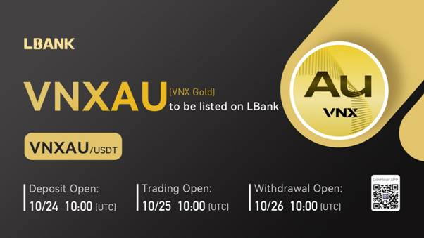 LBank Exchange listará VNX Gold (VNXAU) el 25 de octubre de 2022