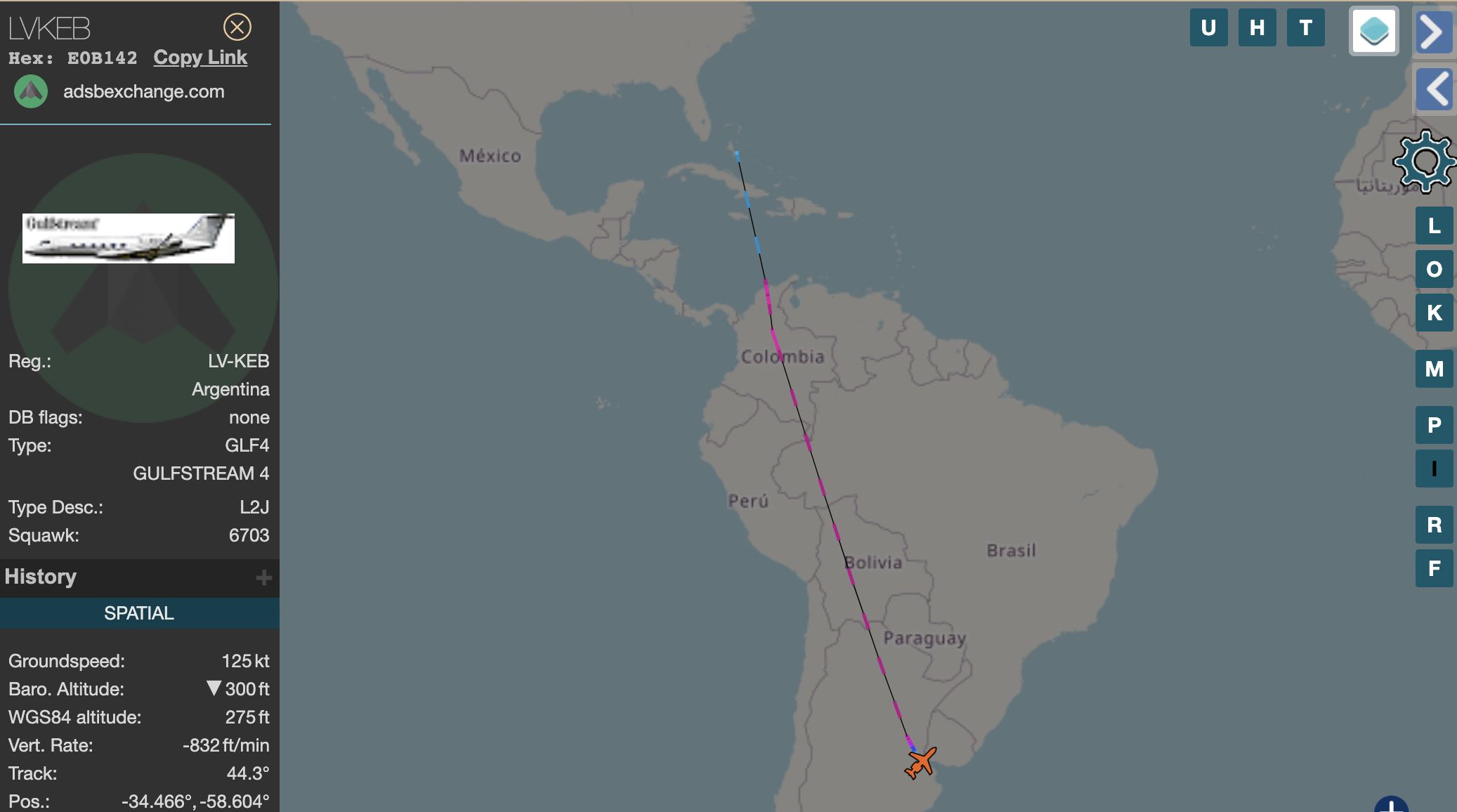 SBF en Argentina - ruta de vuelo sospechosa