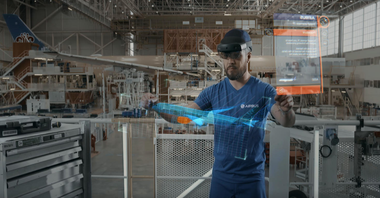 Airbus using Microsoft Hololens 2 sourced from Microsoft