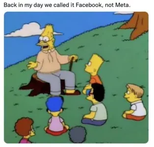 Old version of us telling youngsters about Facebook.