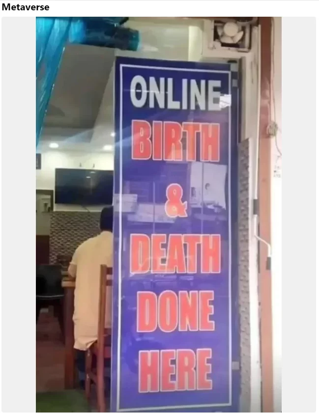 Online Birth and Death Done Here poster.