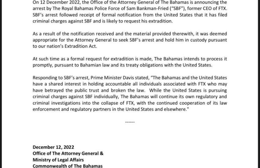 ftx sbf bahamas arrest