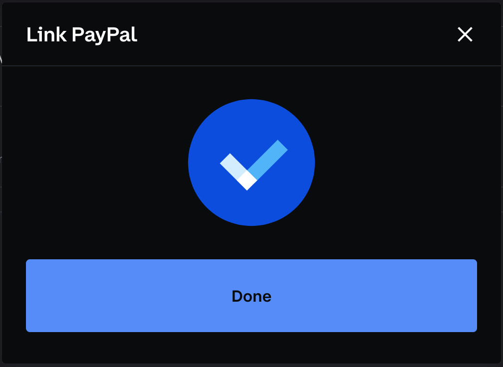 Conexión de PayPal Listo