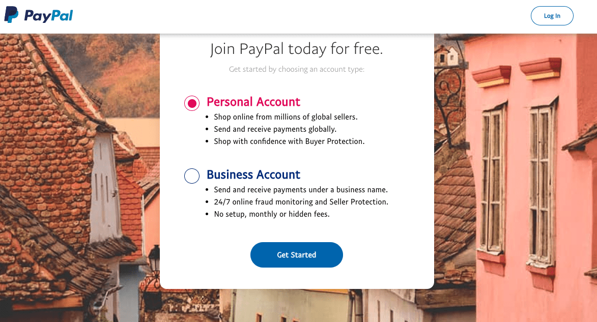 Iniciar sesión en PayPal