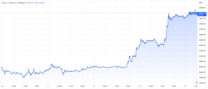 Gráfico de precios de TradingView BTC