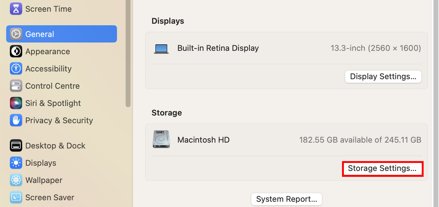 storage settings mac hd