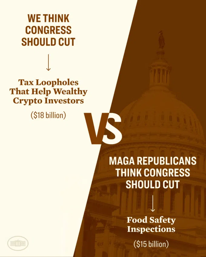 Infografía que describe qué recortes se deben hacer en el Congreso Demócrata vs. Republicano |  Twitter de Joe Biden