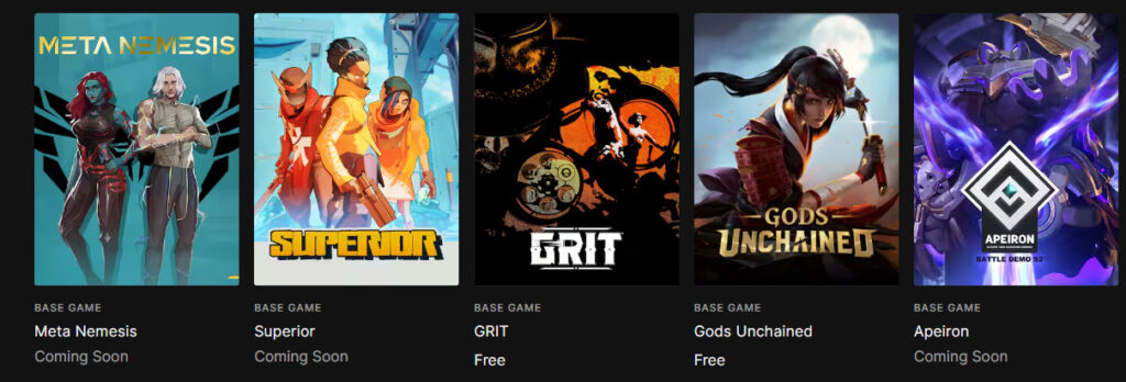 algunos de los juegos habilitados para web3 en Epic Games