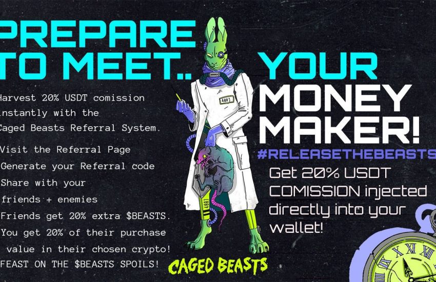 Passive Income with Caged Beasts 20% USDT Bonus, BTC and ETH