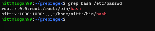 grep regex bash current users
