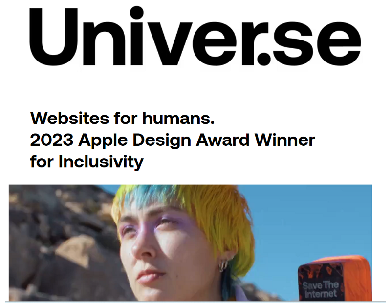 Universal websites for humans 2021 apple design award winner.